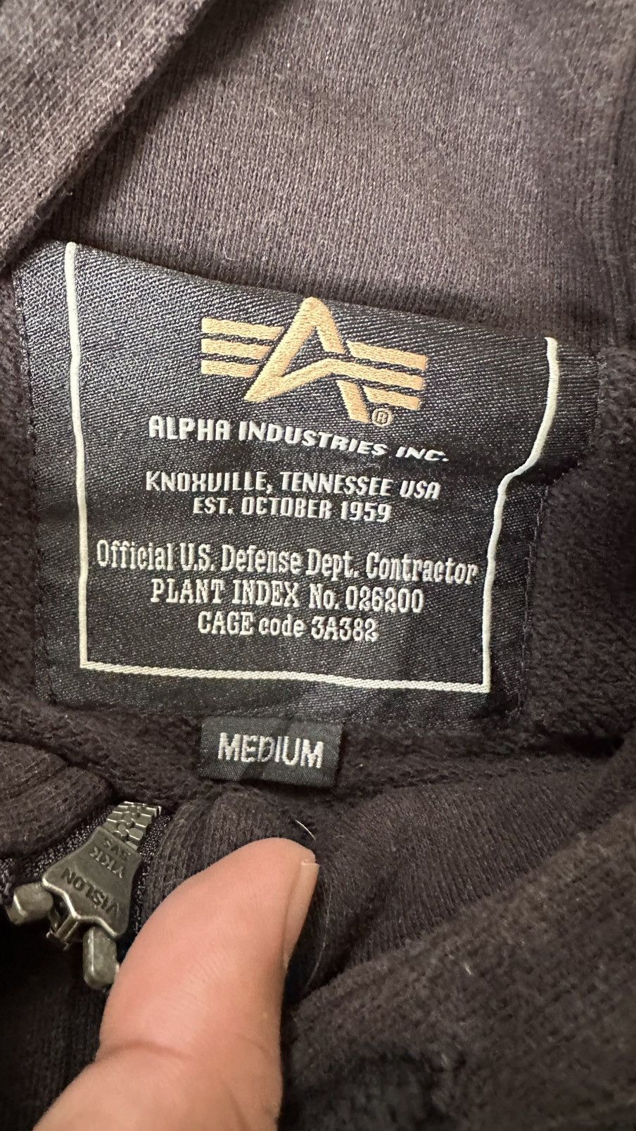 Alpha Industries VINTAGE ALPHA INDUSTRIES MIDZIPPER HOODIE Size US M / EU 48-50 / 2 - 10 Thumbnail