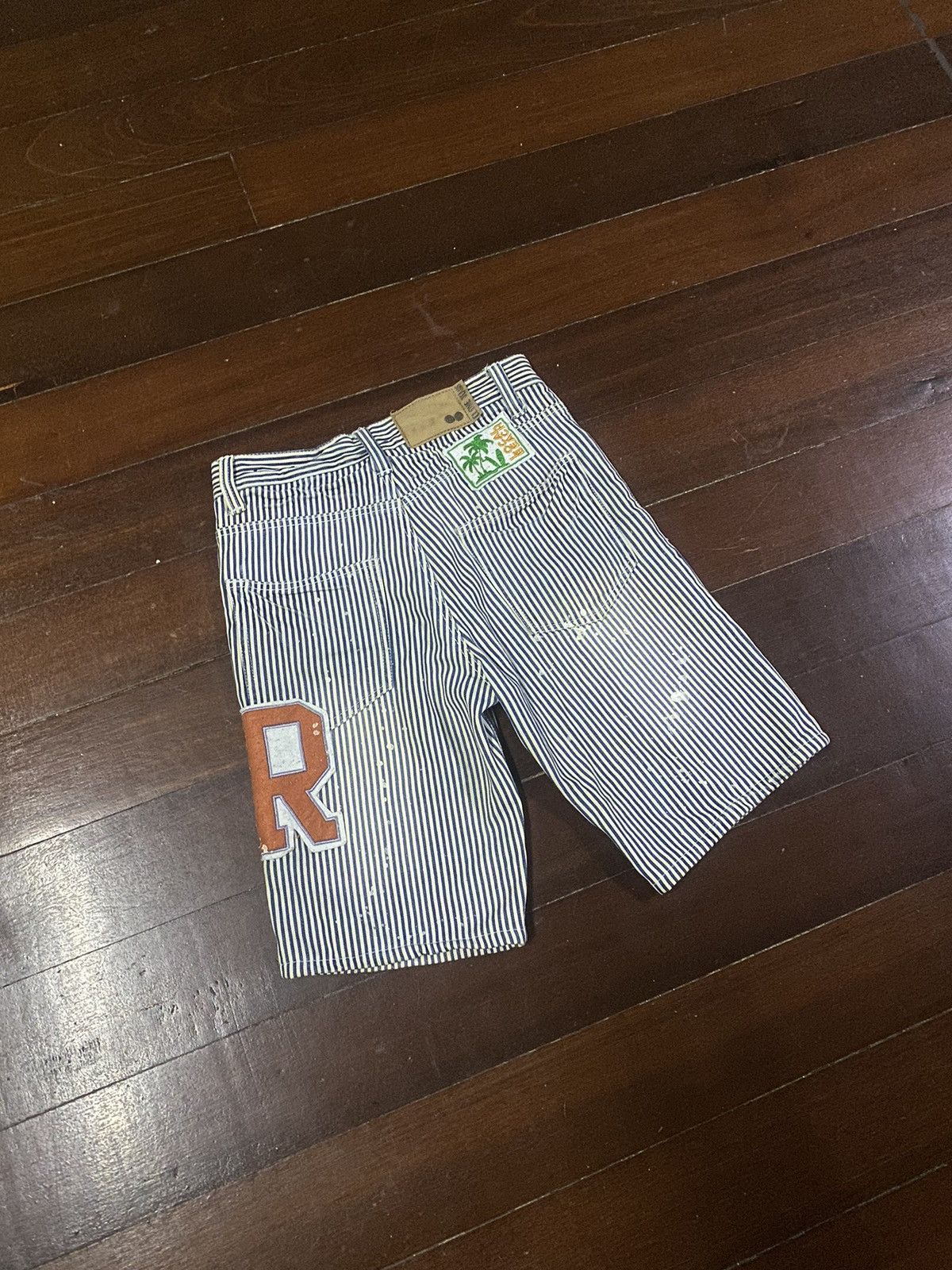 If Six Was Nine × Japanese Brand HICKORY STRIPED SHORT embroided patchwork Size US 31 - 8 Thumbnail