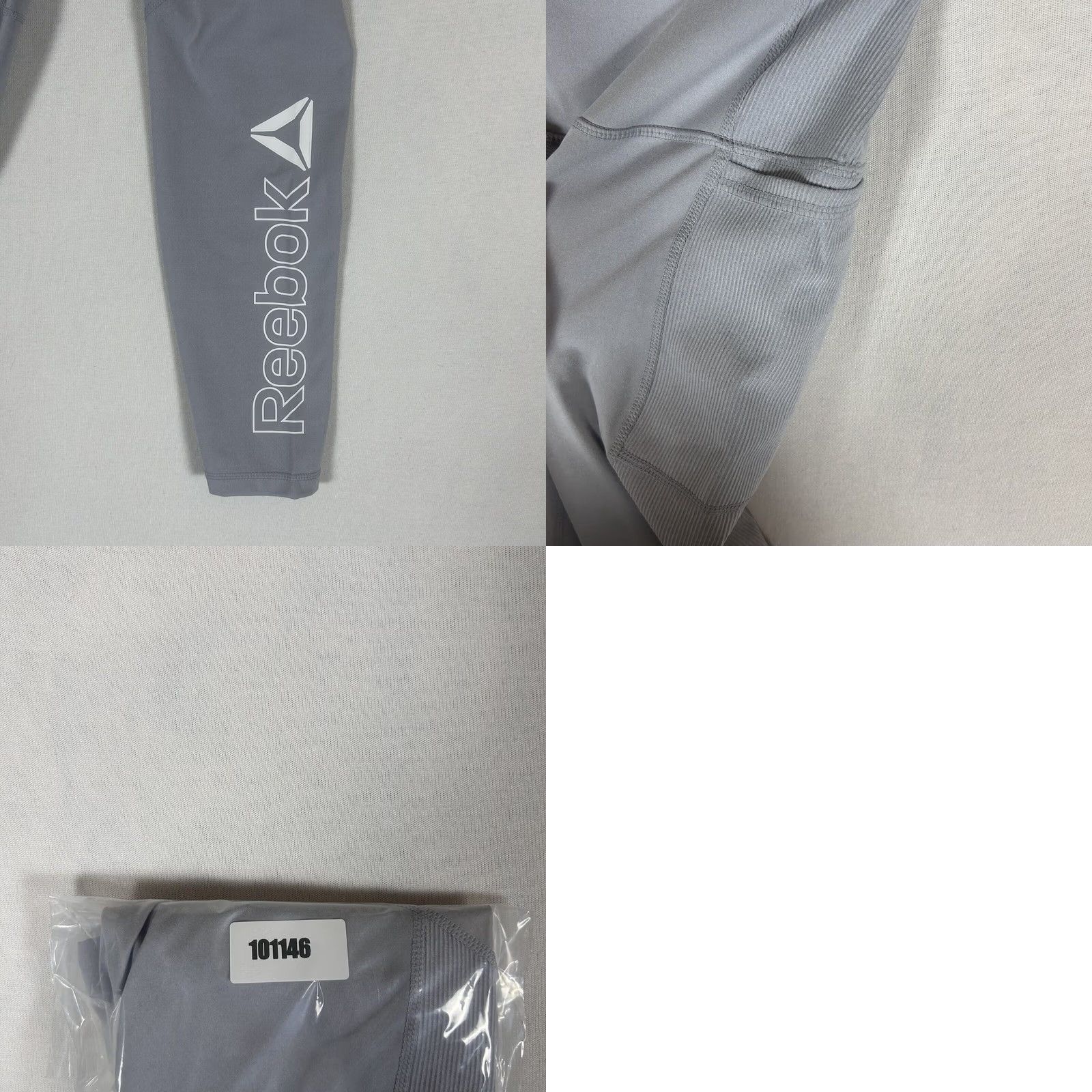 Reebok Reebok Leggings Womens M Gray Yoga Gym Workout Casual Outdoors Hiking Pants Skinny Pockets Breathable Lightweight Compression Size 32" / US 10 / IT 46 - 8 Thumbnail