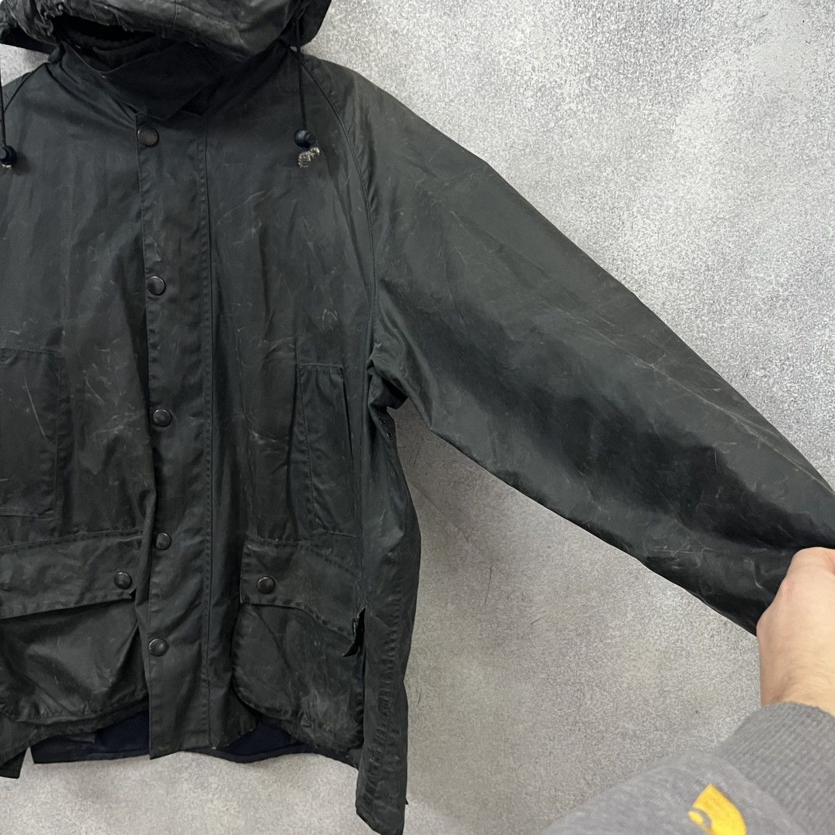 Barbour Vintage Barbour Hooded Waxed Jacket Size Size US L / EU 52-54 / 3 - 11 Thumbnail