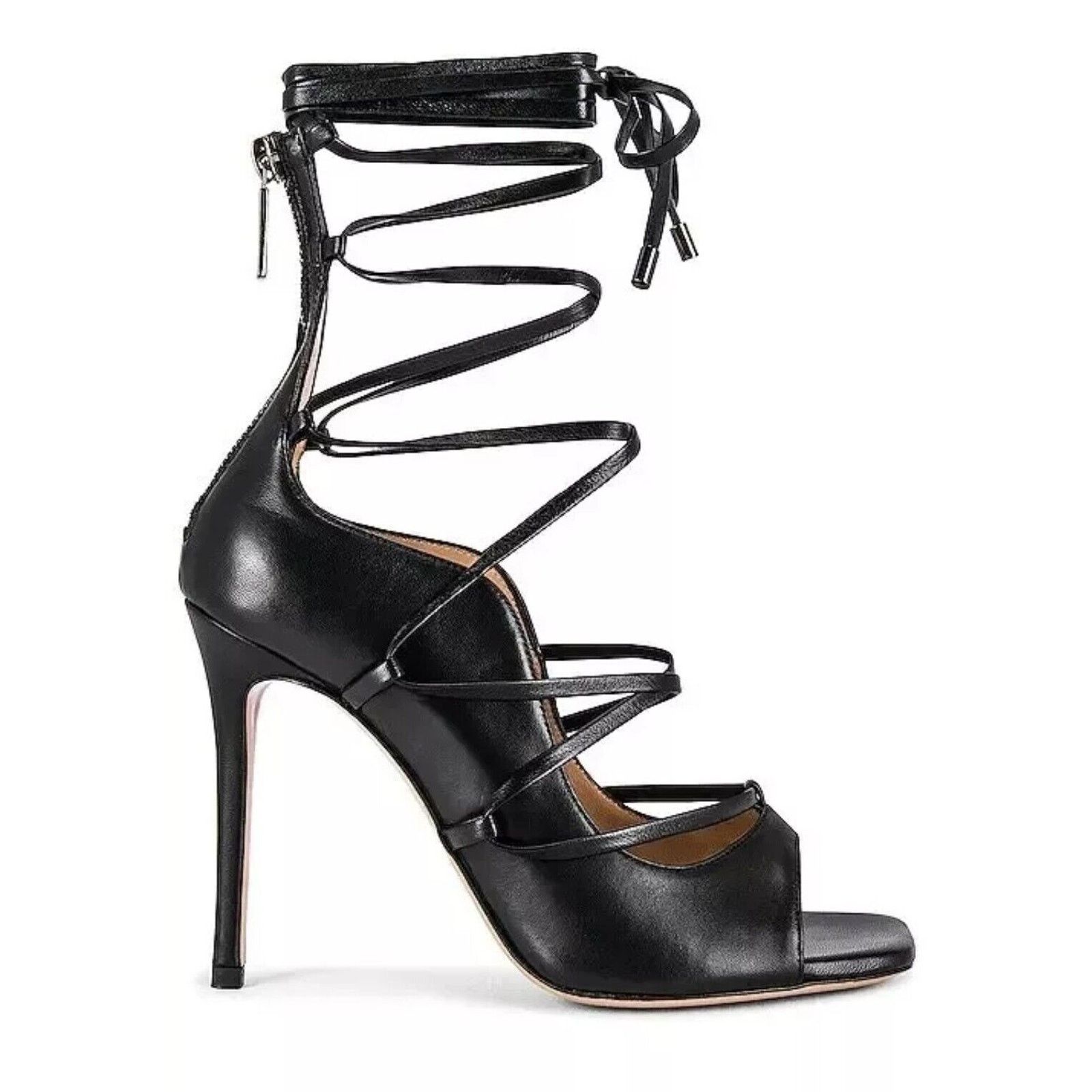 REVOLVE Revolve LITA by Ciara Strappy Leather Heel Sandal Blk EU 41 Size US 10 / IT 40 - 1 Thumbnail