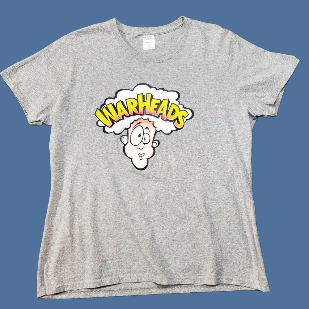 Port & Company VINTAGE Warheads Candy Shirt XL Gray 90s Sour Hard Candy Promo Tee Size US XL / EU 56 / 4 - 1 Thumbnail