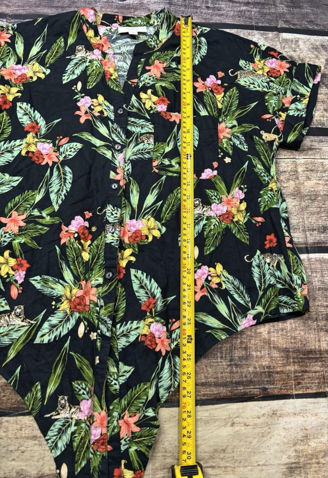 Charter Club Charter Club Luxury Top Womens Large Linen Floral Tie Front Size L / US 10 / IT 46 - 8 Thumbnail