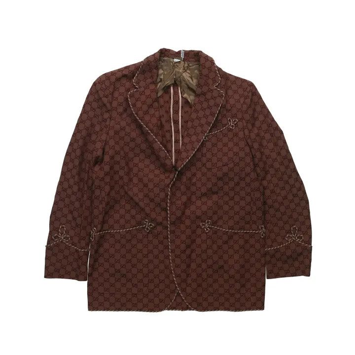Gucci Red Printed Long Sleeve Blazer