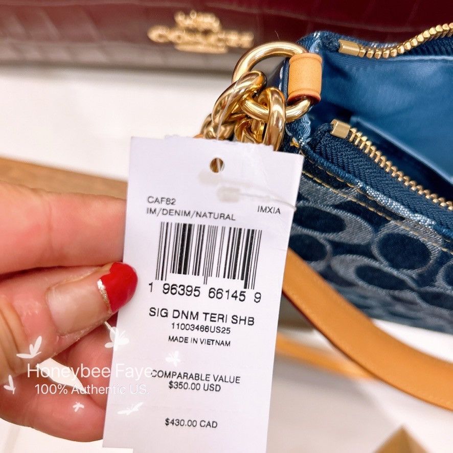 Coach NWT Coach Teri Shoulder Bag In Signature Denim CAF82 Size ONE SIZE - 8 Thumbnail