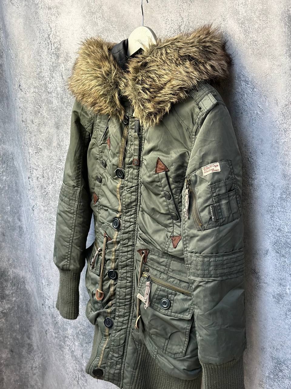 khujo Khujo Cille II Womens Hooded Jacket KHAKI Nylon Zip Fur Size M / US 6-8 / IT 42-44 - 1 Thumbnail