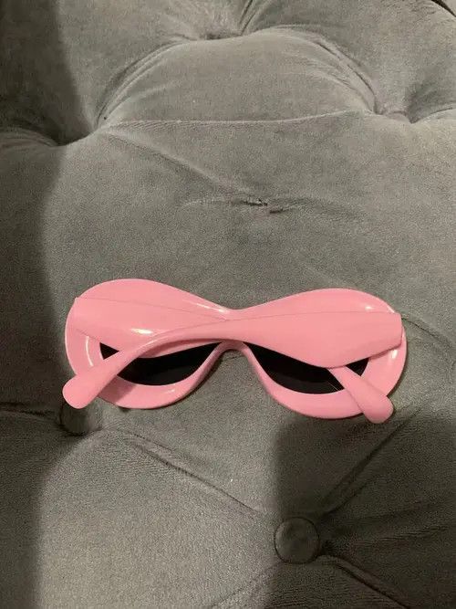 Japanese Brand Pink Oval Candy Color Goggle Sun Glasses Size ONE SIZE - 2 Thumbnail