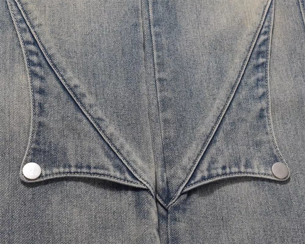 Japanese Brand × Jean High street trend stitching washed wide-leg jeans Size US 32 / EU 48 - 6 Thumbnail