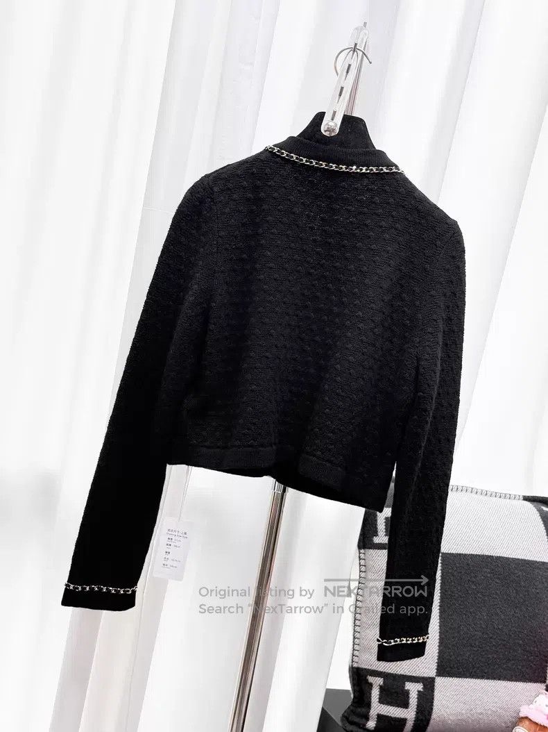 Chanel Chanel Leather-wear chain rolled edge two-pocket knitted j Size XS / US 0-2 / IT 36-38 - 2 Thumbnail