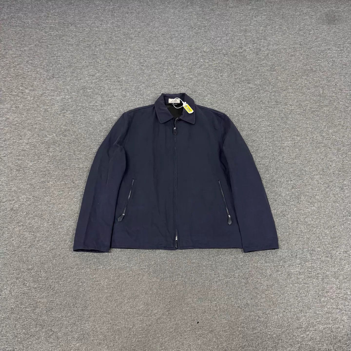 Hermes Hermes Navy Blue Collared Zip Leather Lining Jacket 48 Size US M / EU 48-50 / 2 - 1 Thumbnail