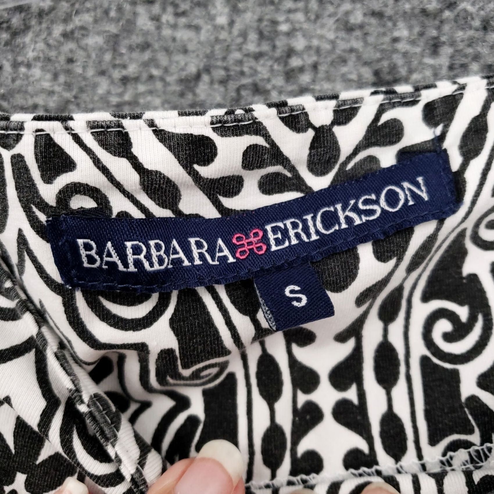 Bell Barbara Erickson Dress Womens Small Black Tunic Printed Boat Neck Bell Sleeve Size S / US 4 / IT 40 - 3 Thumbnail
