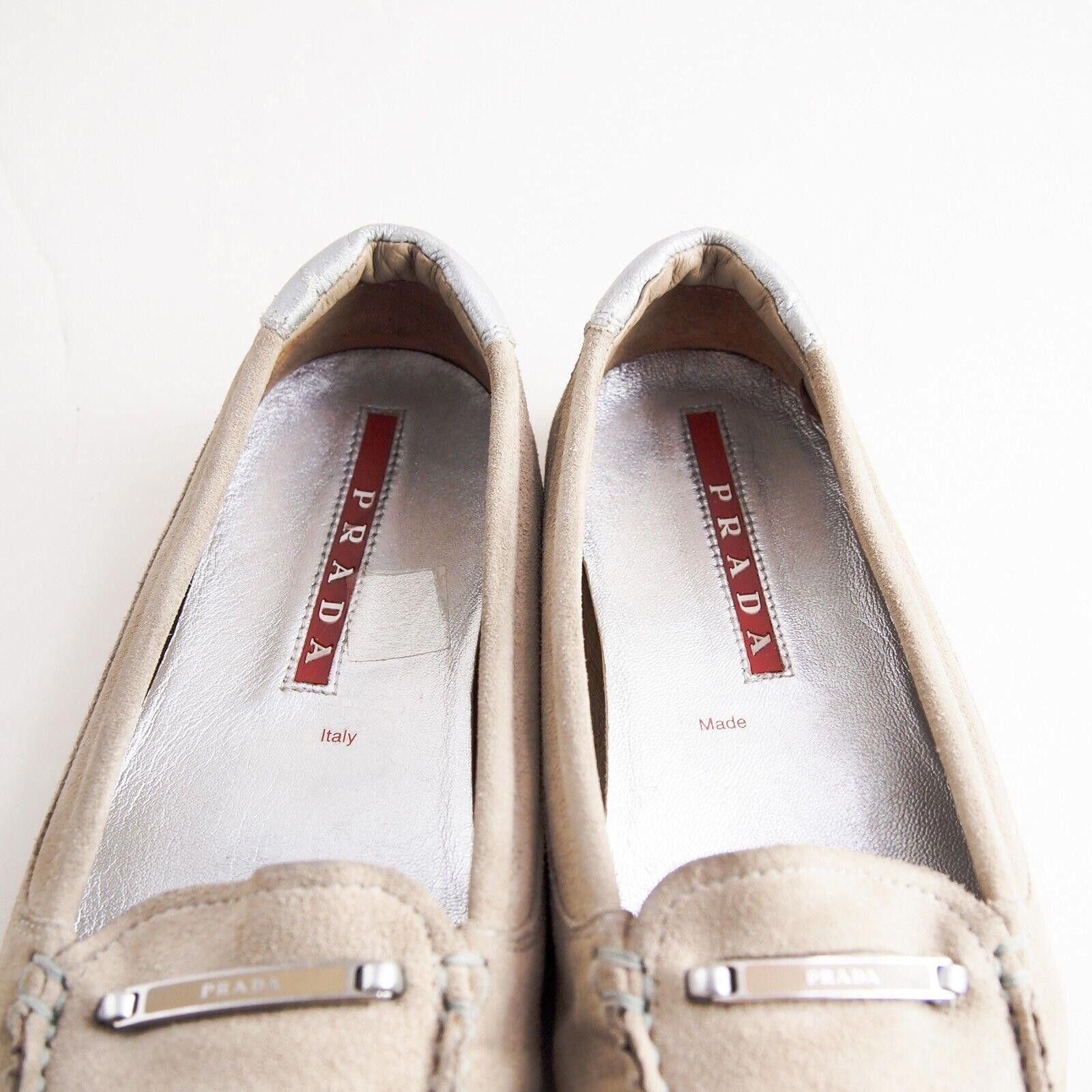 Prada Prada Driving Loafers Beige Suede Womens EU 36 US 6 Size US 6 / IT 36 - 5 Thumbnail