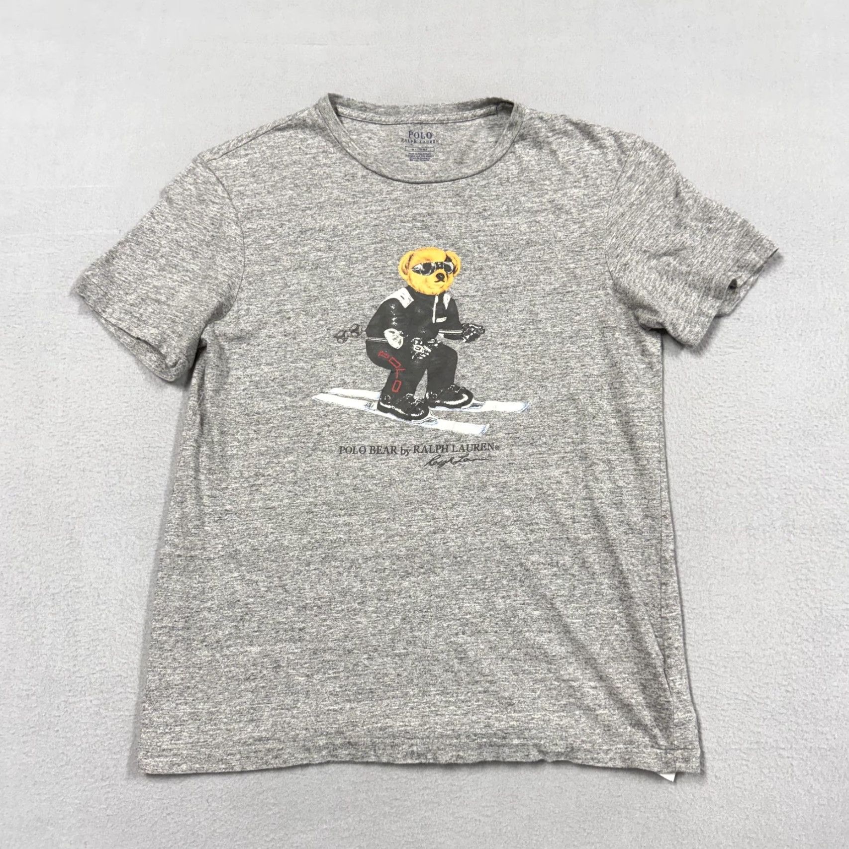 Polo Ralph Lauren Polo Ralph Lauren Shirt Mens Medium Gray Polo Bear Ski Graphic Tee Winter Size US M / EU 48-50 / 2 - 2 Thumbnail