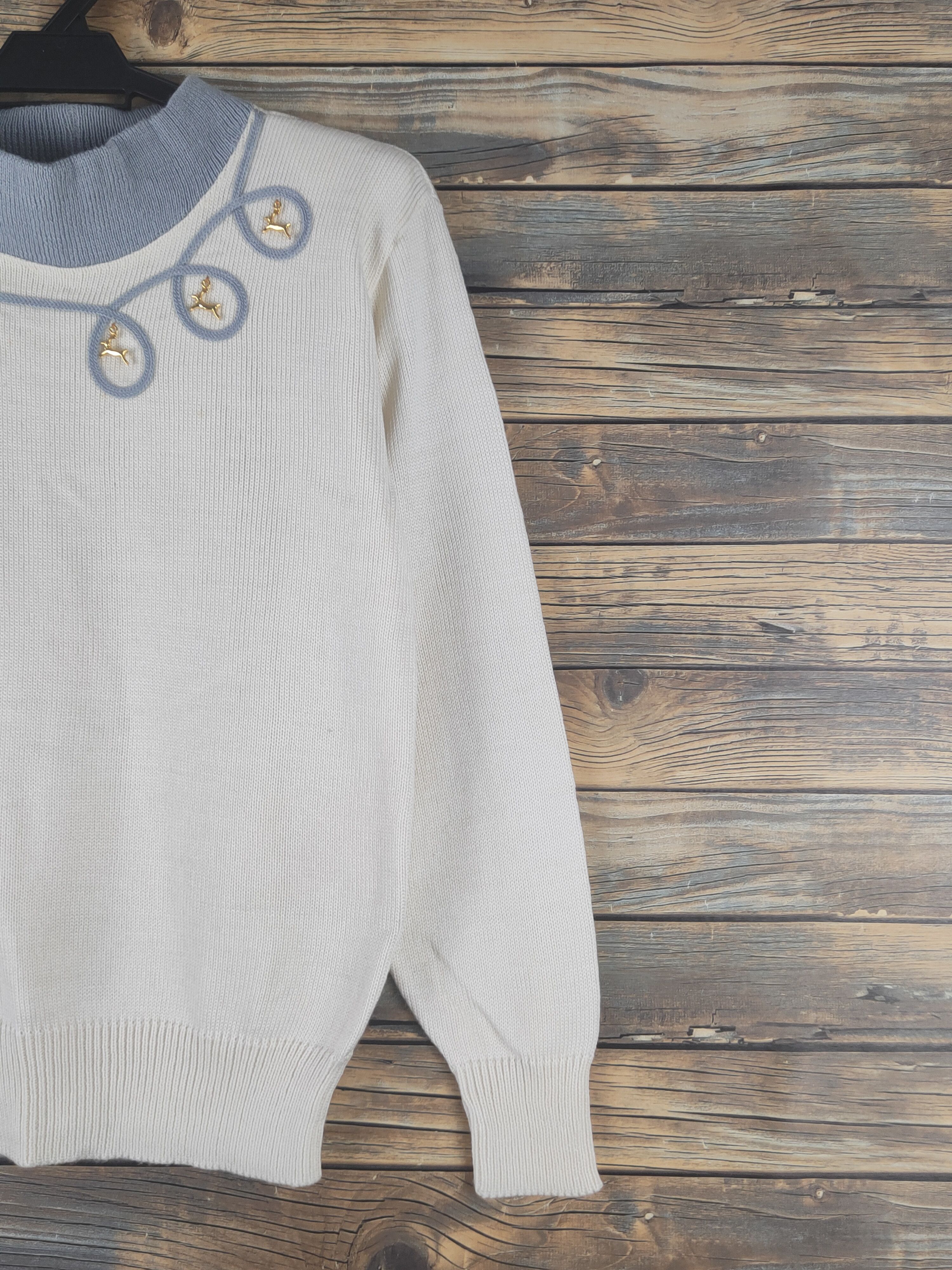 Homespun Knitwear × Japanese Brand × Vintage 24Carat Ivory Knitwear Sweatshirts #W1206 Size M / US 6-8 / IT 42-44 - 6 Thumbnail
