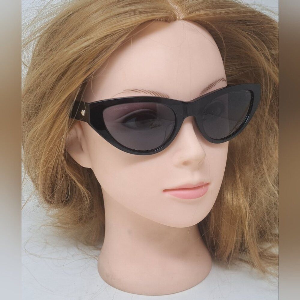 Rag & Bone rag & bone Sunglasses Black Smoke Gray Cat-Eye Polarized RN Size ONE SIZE - 7 Thumbnail