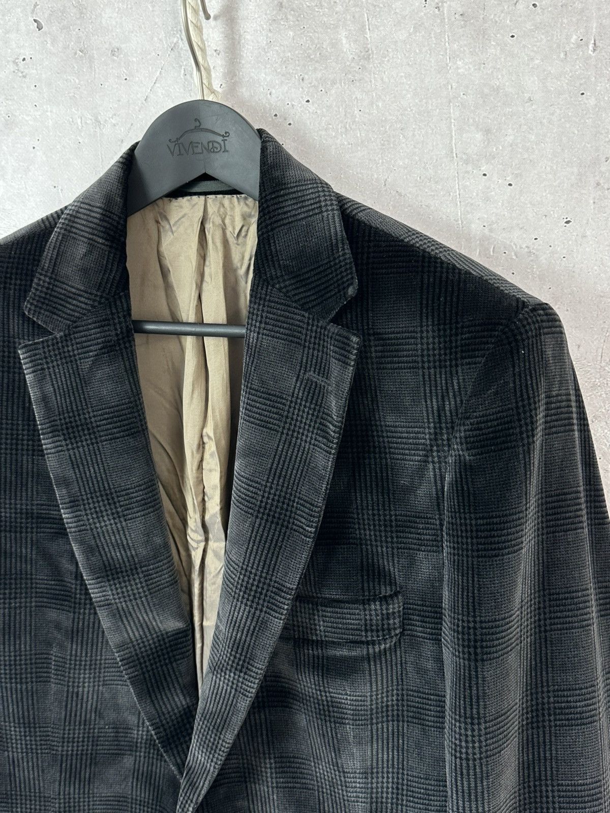 Hugo Boss Vintage Hugo Boss Monsieur 90s Check Brown Velour Blazer Size US L / EU 52-54 / 3 - 5 Thumbnail