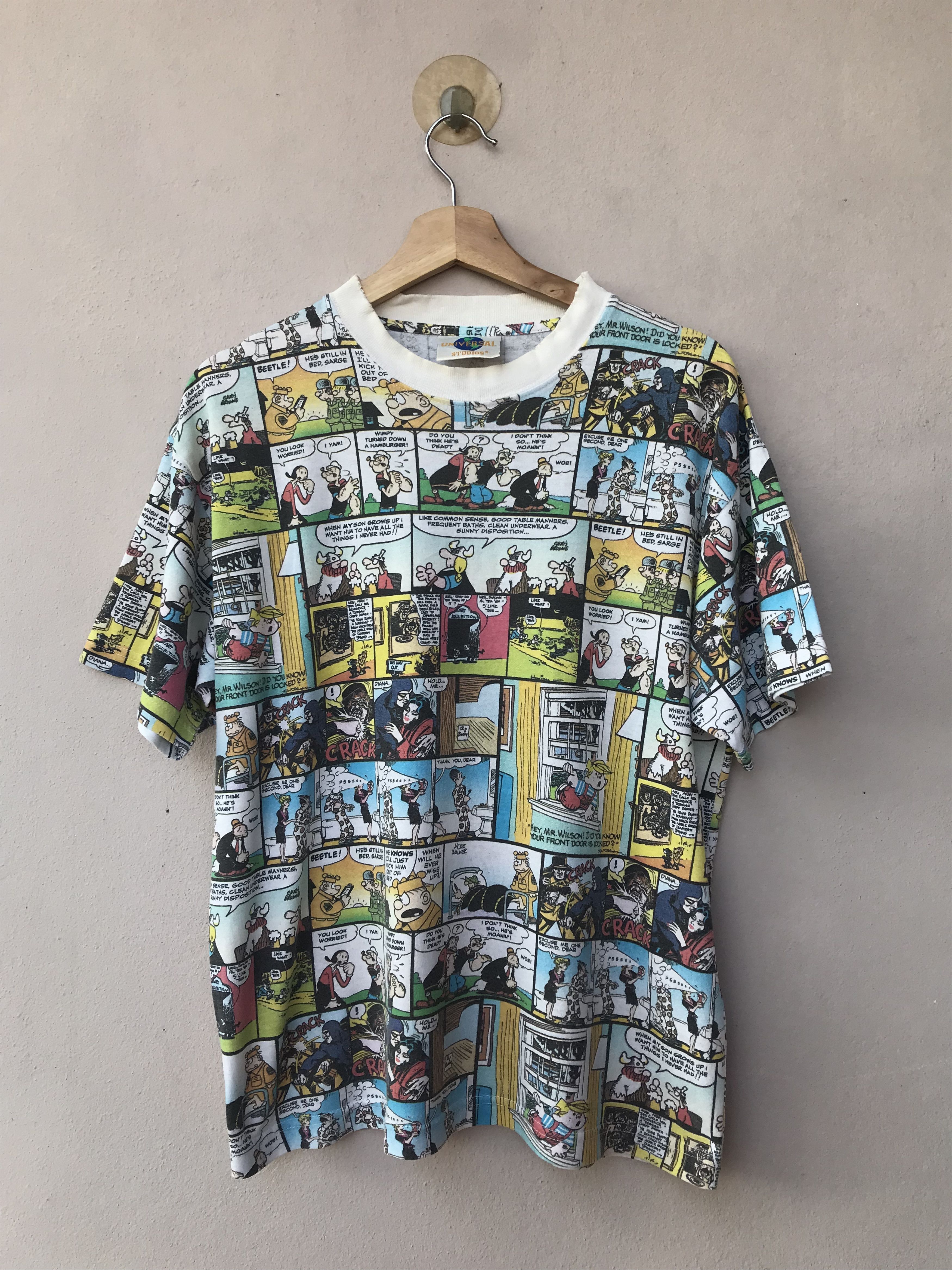 Anime Vintage Universal Studios Popeye Fullprint Tee Size US M / EU 48-50 / 2 - 1 Thumbnail