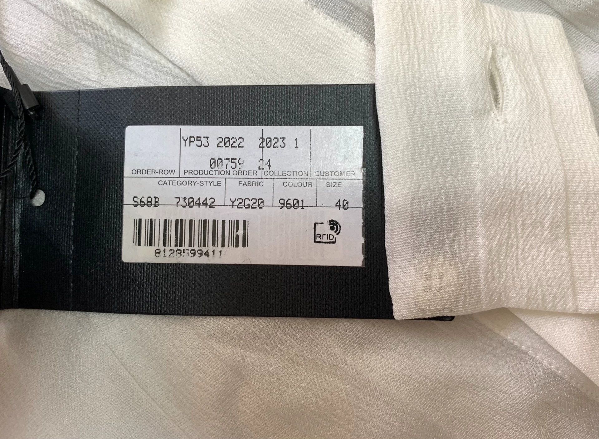 Saint Laurent Paris SLP 23SS Men's White Striped Silk French Ribbon Shirt Size US M / EU 48-50 / 2 - 6 Thumbnail