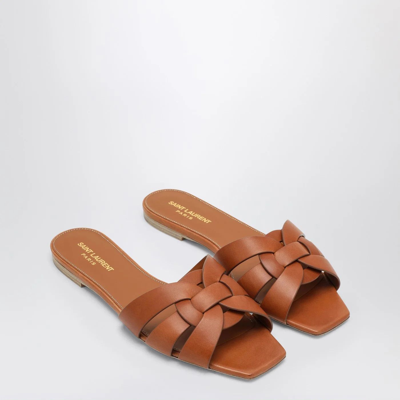 Saint Laurent Paris o1d2blof0526 Tribute Sandals Flat in Brown Size US 7 / IT 37 - 2 Thumbnail