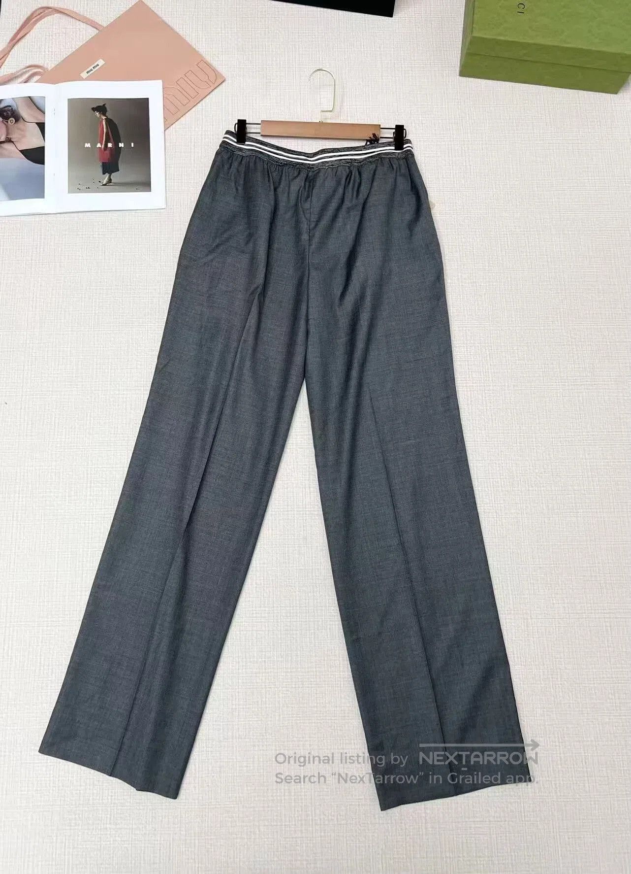Miu Miu Miu Miu Gray Wool Pants Size 40. Size 39" - 4 Thumbnail