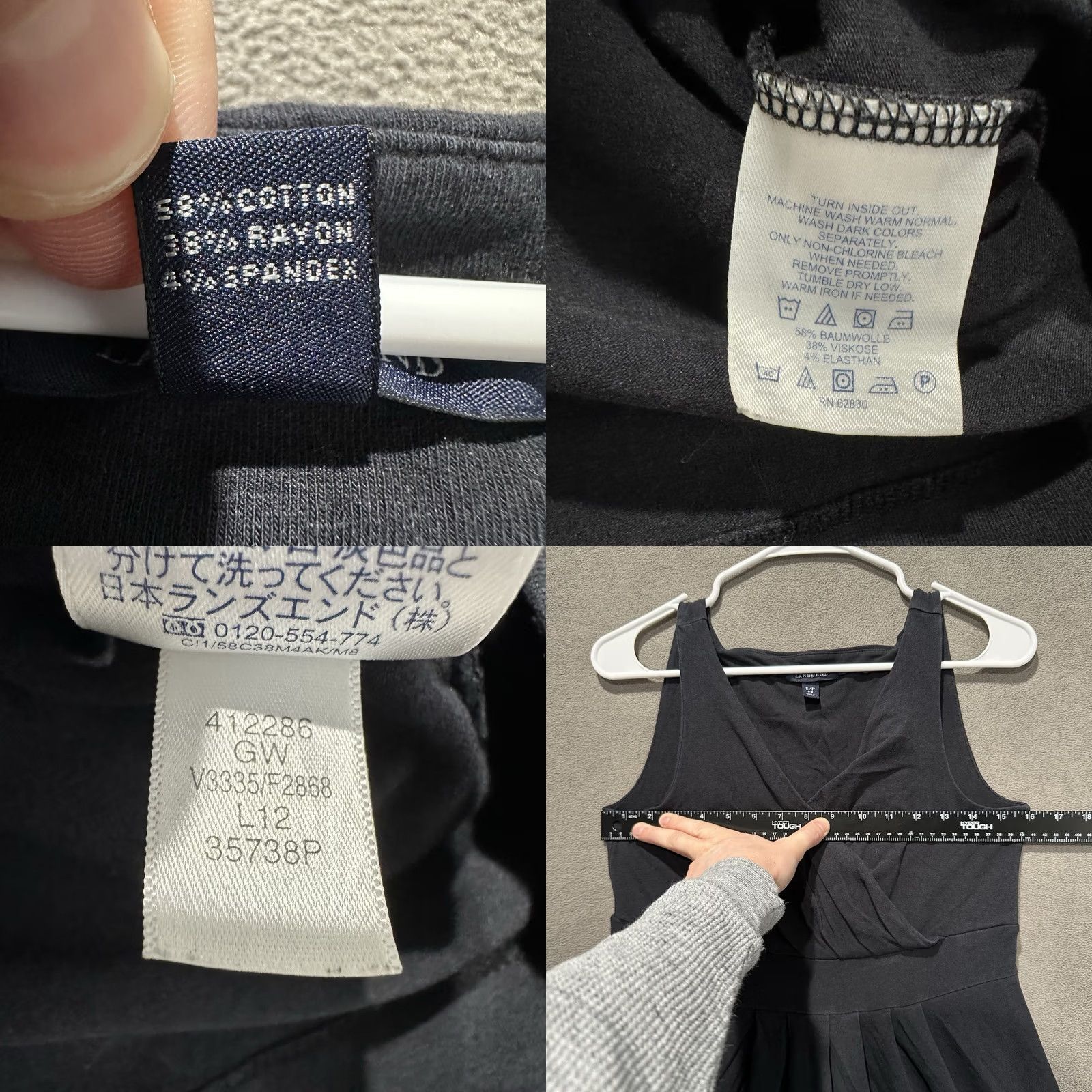 Lands' End Lands End Dress Womens S Black Fit Flare Sleeveless Rayon Surplice V-Neck Casual Size S / US 4 / IT 40 - 8 Thumbnail