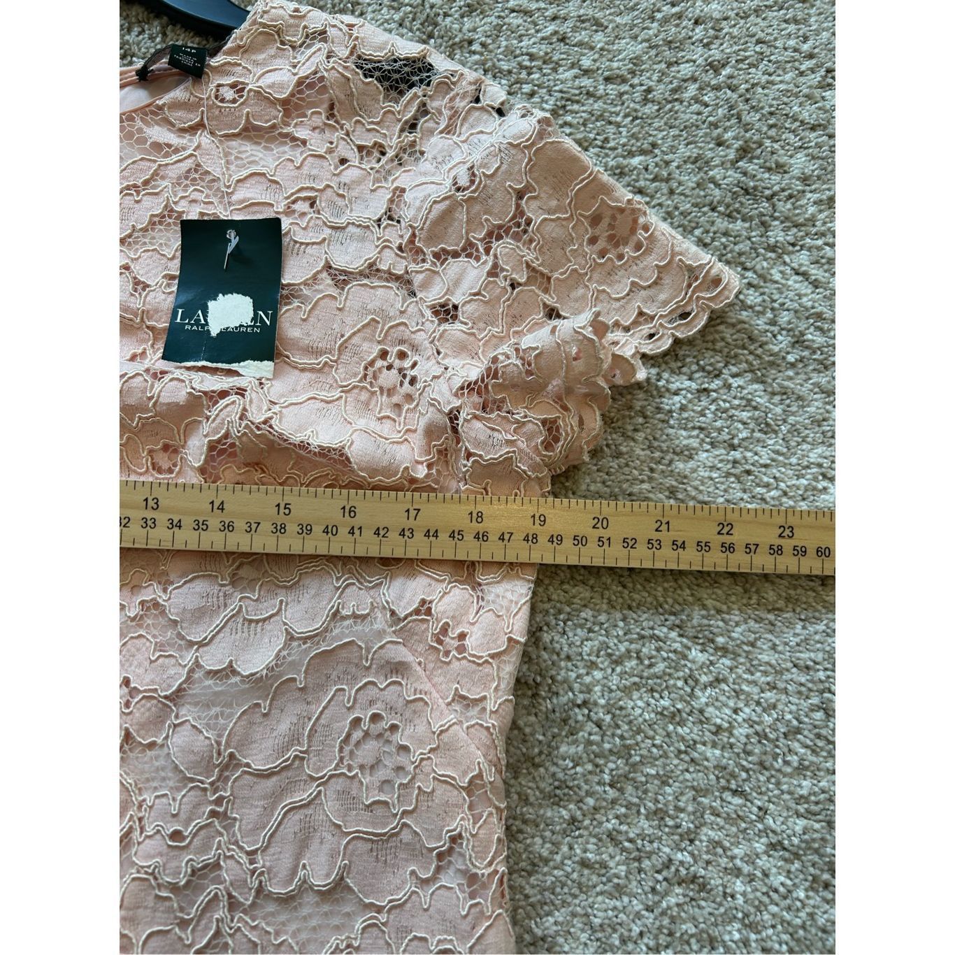 Lauren Ralph Lauren Lauren Ralph Lauren Women’s Petite Pink Lace Sheath Formal E Size XL / US 12-14 / IT 48-50 - 8 Thumbnail