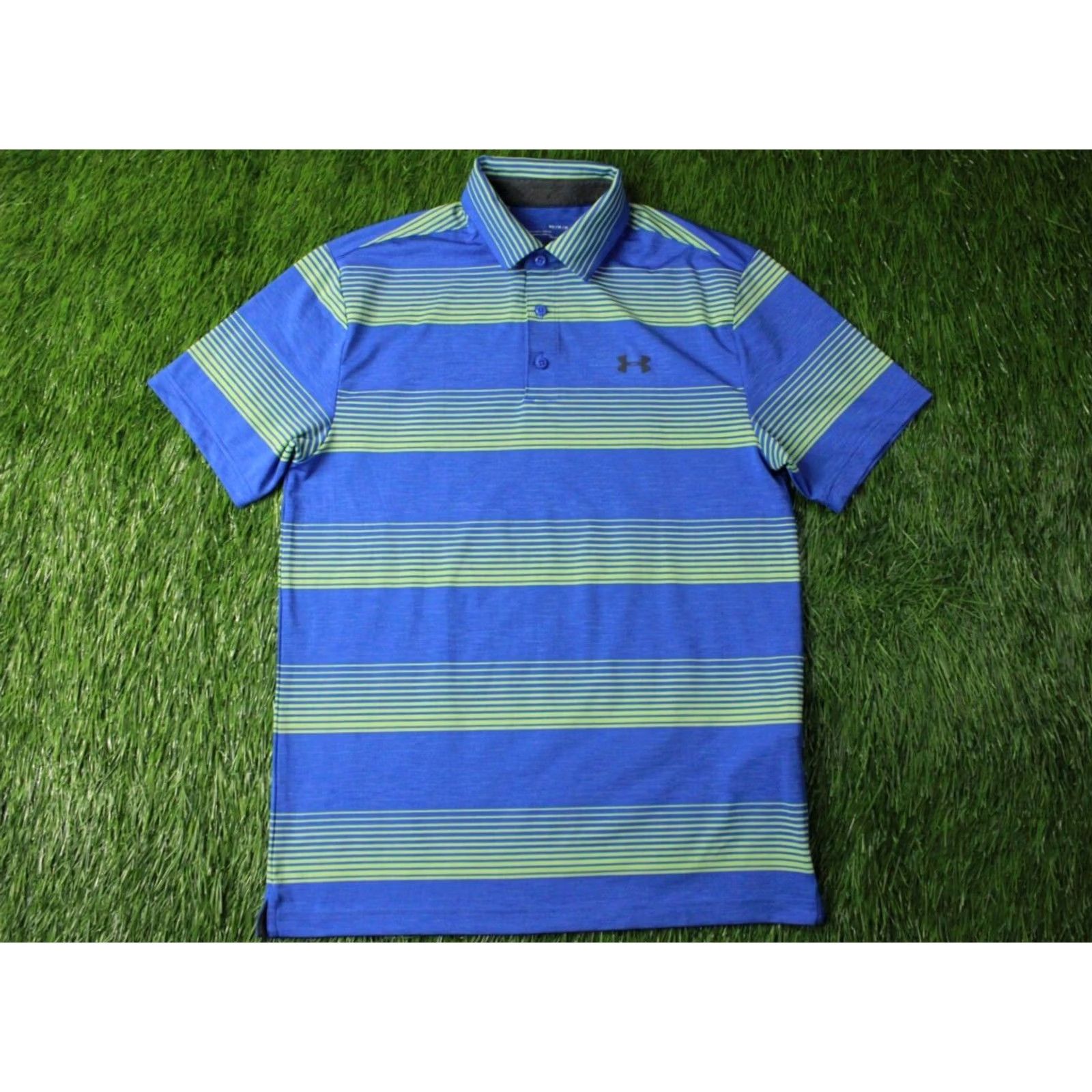 Under Armour Under Armour HeatGear Polo Shirt Men Medium 2018 Solid Short Sleeve Blue and Green Shirt Polo - XS? Size US M / EU 48-50 / 2 - 2 Thumbnail