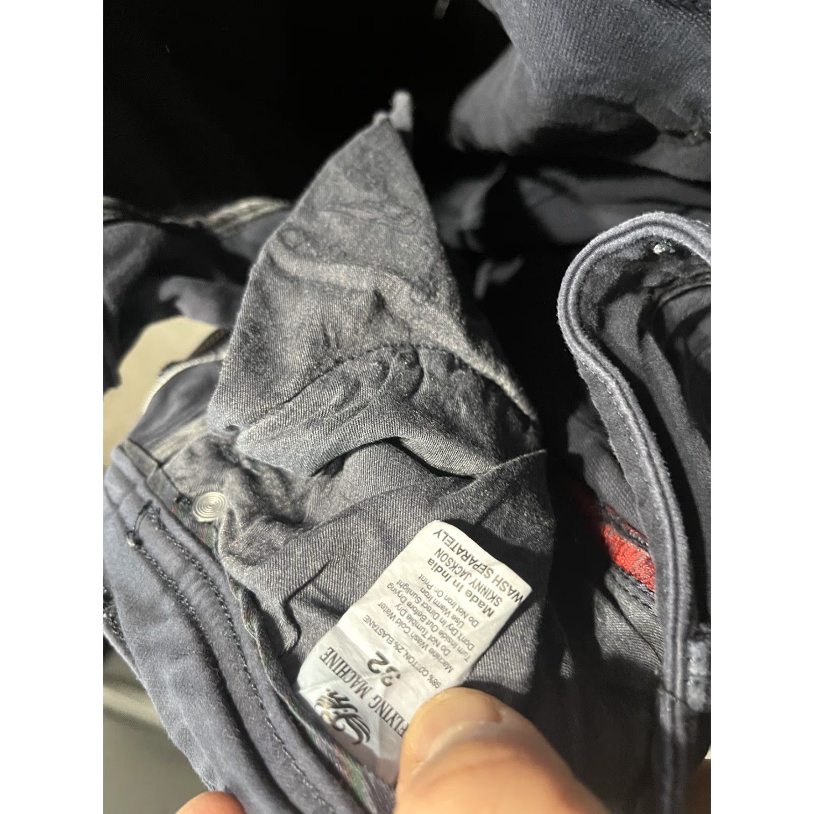 Vintage Flying Machine Jeans Men 32 Blue Label Slim Tapered 32x29 Denim Stone Blue 5-Pocket Design Slim Regular Jeans Mens Italy Blue Label Size US 32 / EU 48 - 6 Thumbnail