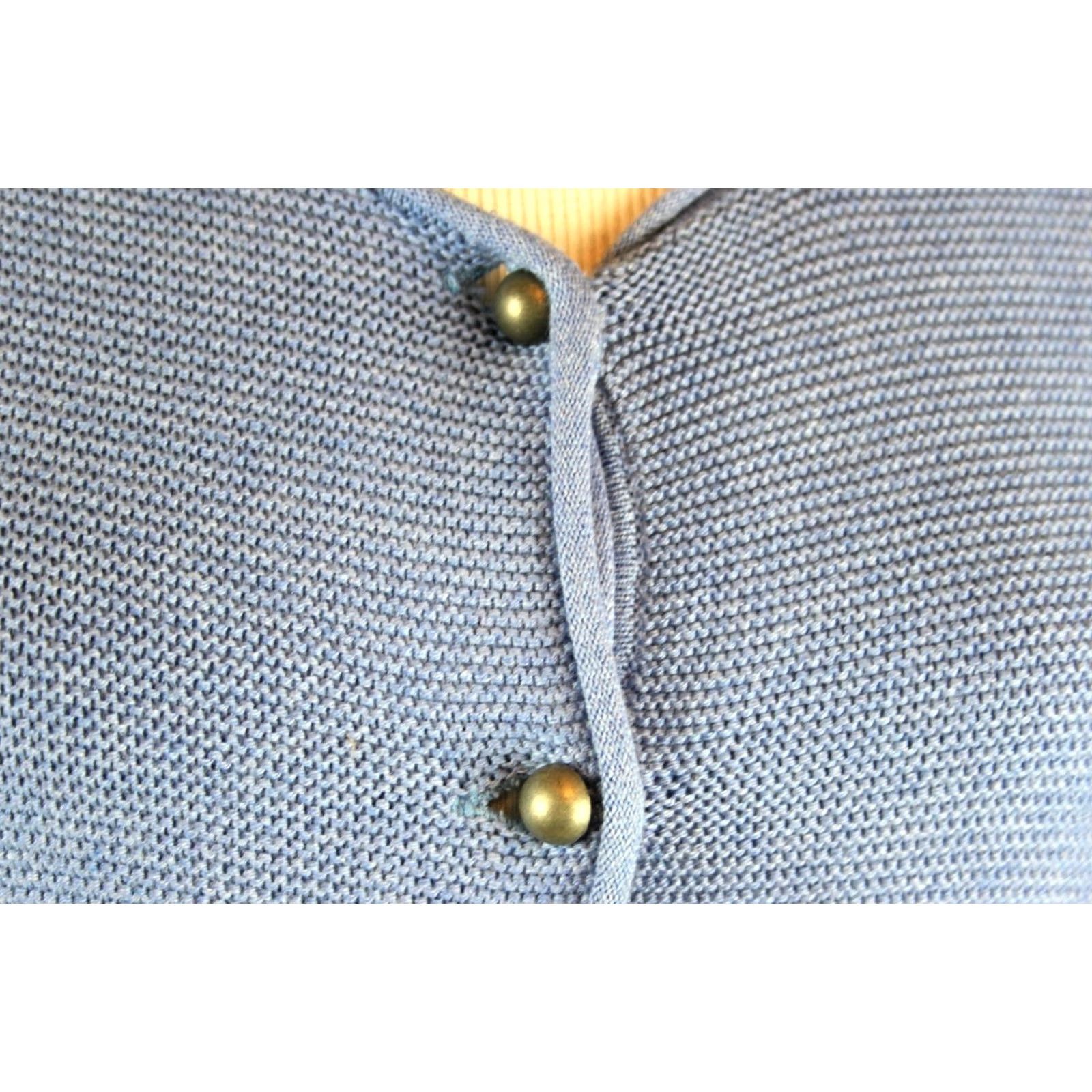 Vintage Stockerpoint Blue Cardigan Shirt Womens 42 Cotton Acrylic 50/50 Vintage Measurements 60cm Size M / US 6-8 / IT 42-44 - 3 Thumbnail