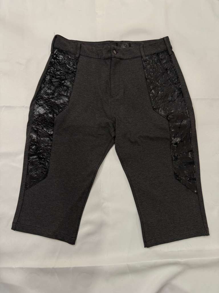 Other Dark Gray Real Leather Detail Cropped Pants Size US 32 / EU 48 - 8 Thumbnail