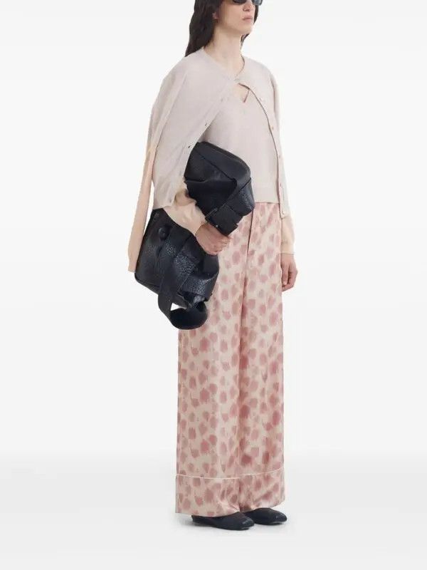 Marni o1w1db11125 Silk Wide-Leg Trousers in Pink Size 30" / US 8 / IT 44 - 5 Thumbnail