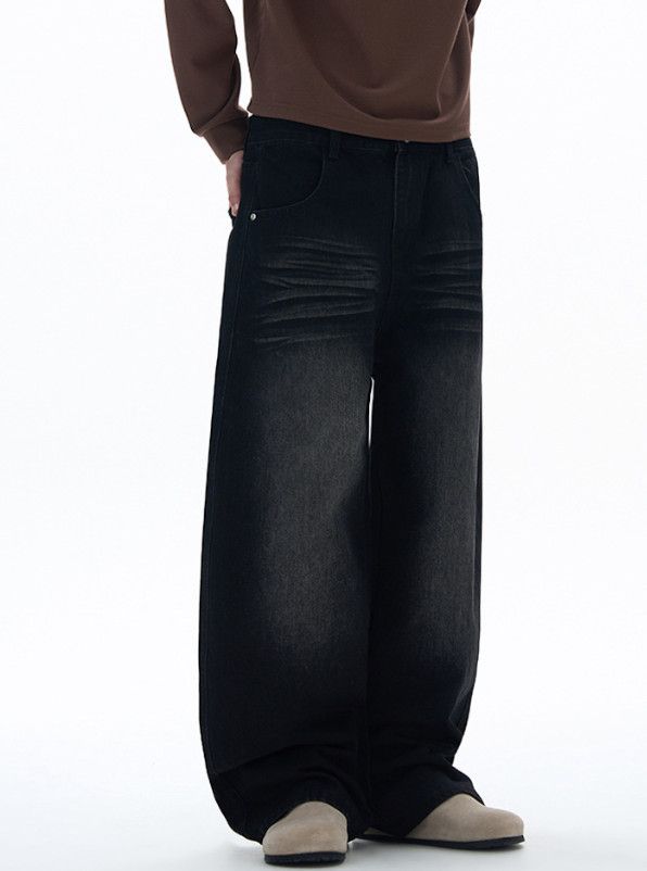 Japanese Brand Men's American street distressed curved wide-leg jeans Size US 32 / EU 48 - 4 Thumbnail