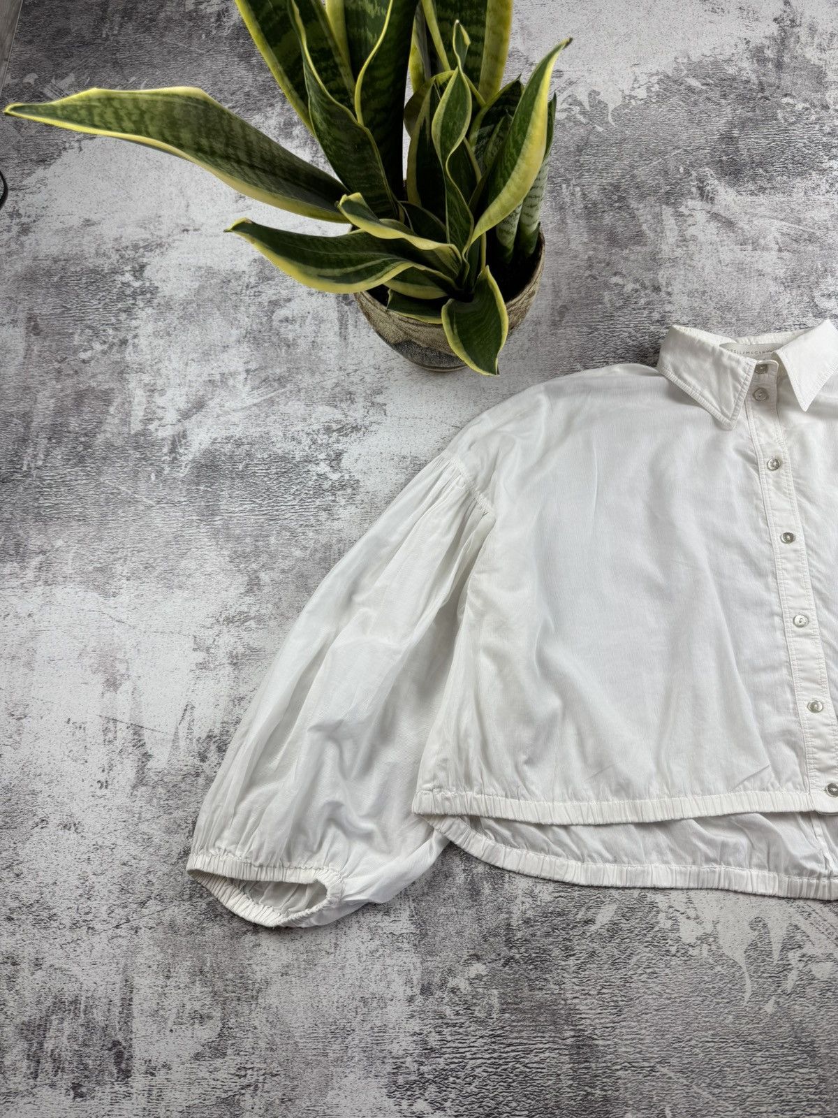 Stella McCartney Stella McCartney White Cropped Puff Sleeves Fit Button Women’s Longsleeve Shirt Size S / US 4 / IT 40 - 2 Thumbnail
