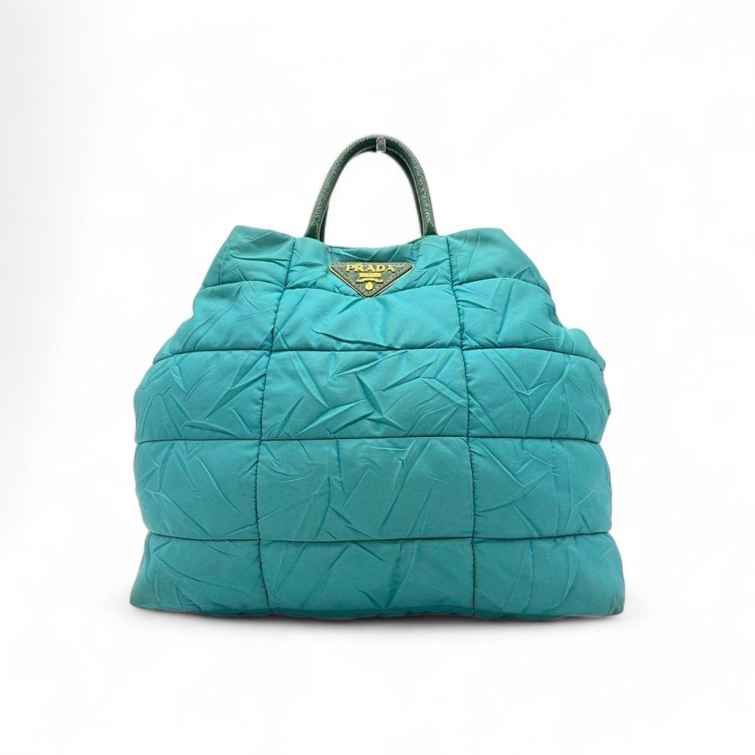 Prada Prada - Turquoise Tessuto City Nylon Handbag 2way Size ONE SIZE - 1 Thumbnail