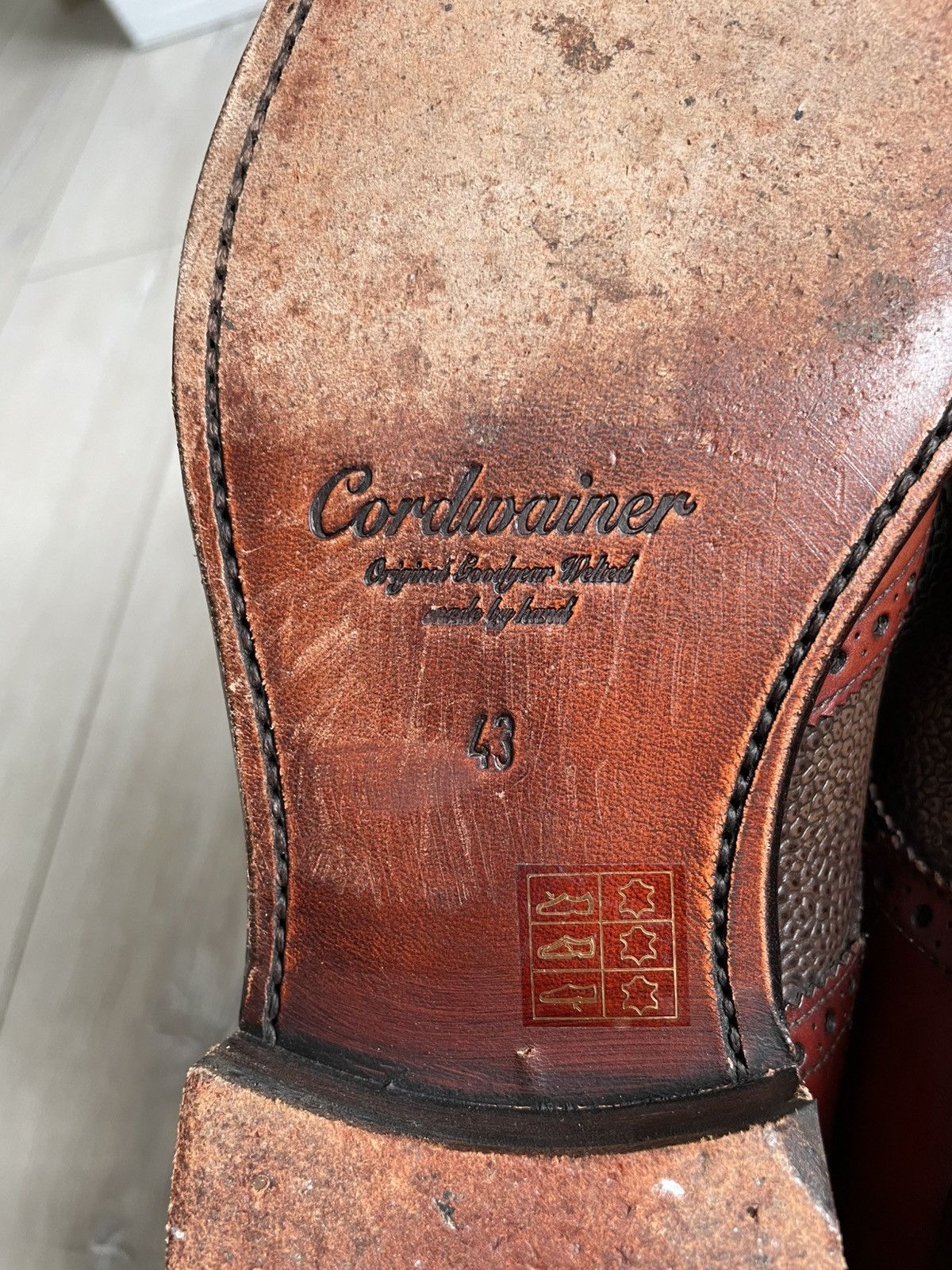 Designer × Leather × Vintage CORDWAINER WRIGHT ARCH PRESERVER BROWN LEATHER BROGUE Size US 9.5 / EU 42-43 - 6 Thumbnail