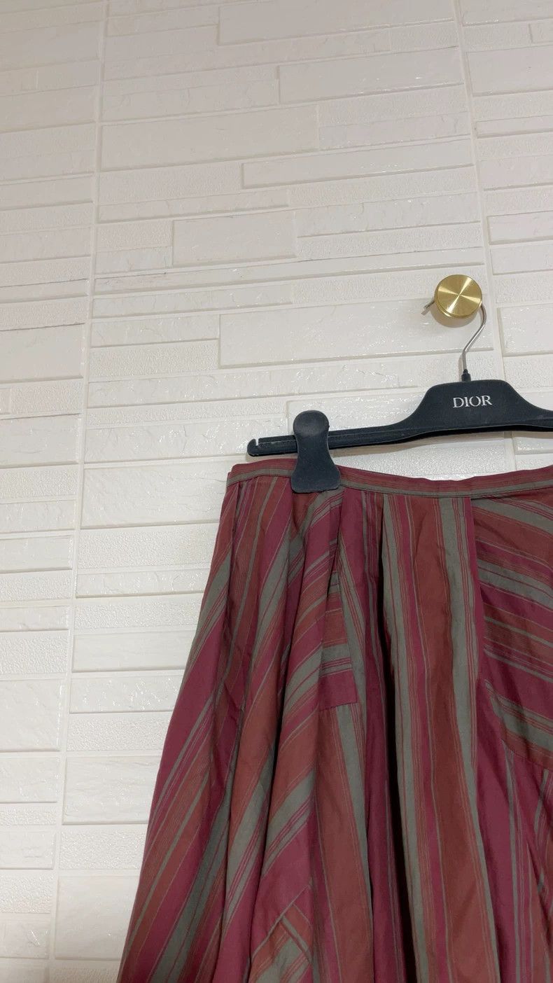 Dries Van Noten dries van noten size:40 Wine red striped skirt Size 31" - 2 Thumbnail