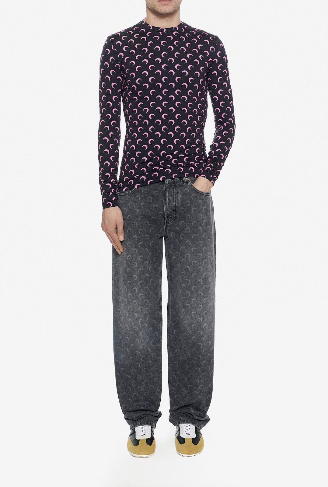 Marine Serre Marine Serre Moon-Print Jersey Long-Sleeve Top Size US S / EU 44-46 / 1 - 4 Thumbnail