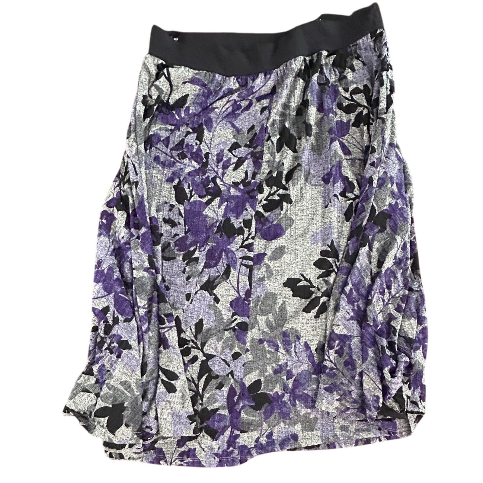 Calvin Klein Calvin Klein Vintage Maxi Skirt Purple Gray Floral 1X Flowy Size 38" / US 16 / IT 52 - 1 Thumbnail