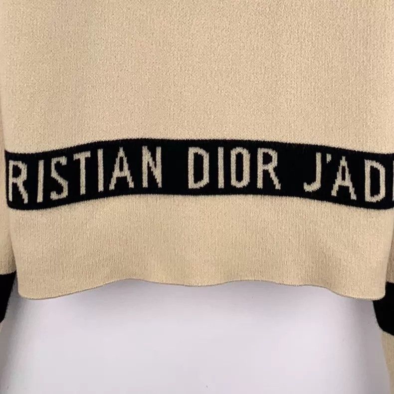 Dior Dior Light brown logo striped cashmere round-neck long-sle Size XS / US 0-2 / IT 36-38 - 5 Thumbnail