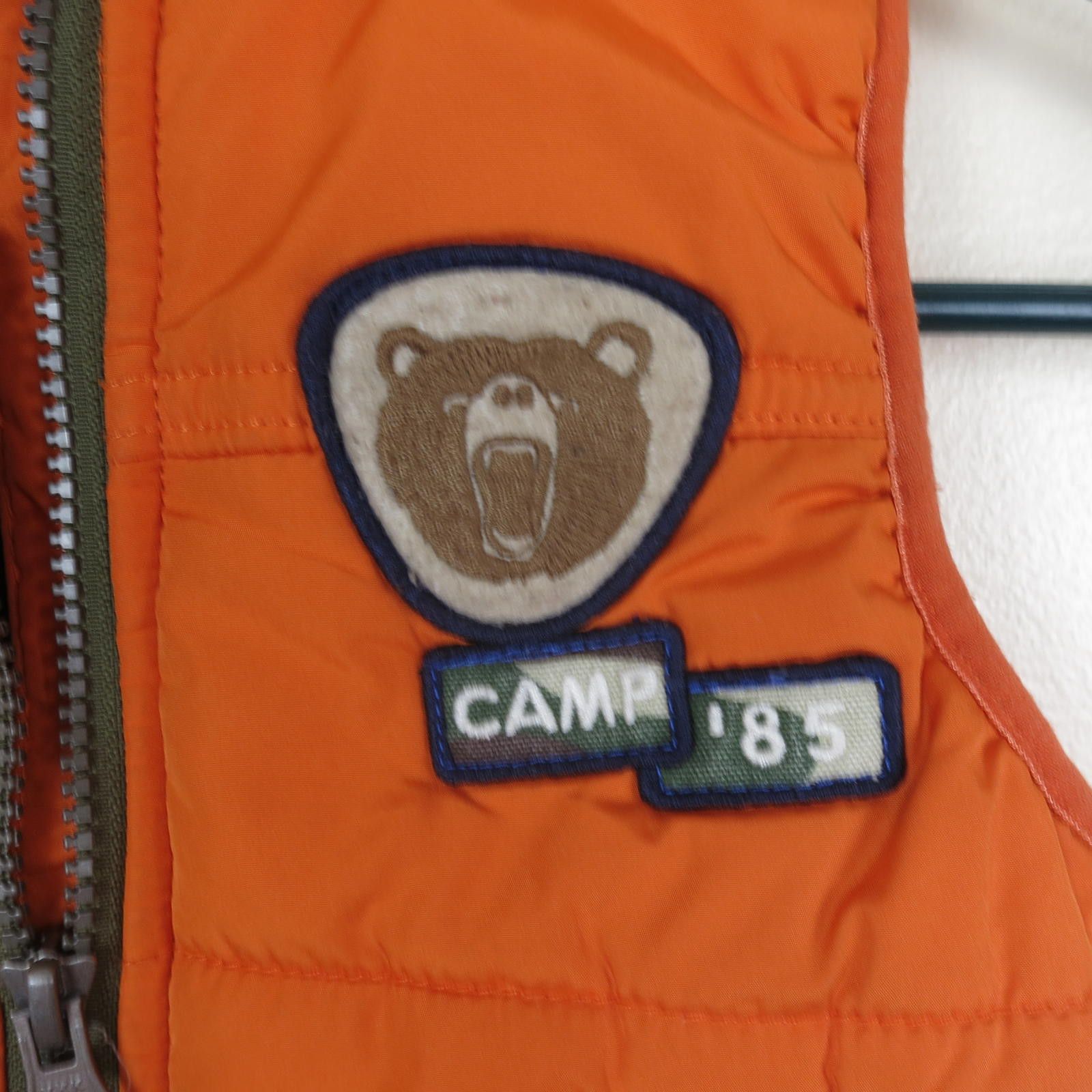 Other Carter's Toddler Puffer Vest - Orange with Bear Patch Size US XXS / EU 40 - 2 Thumbnail