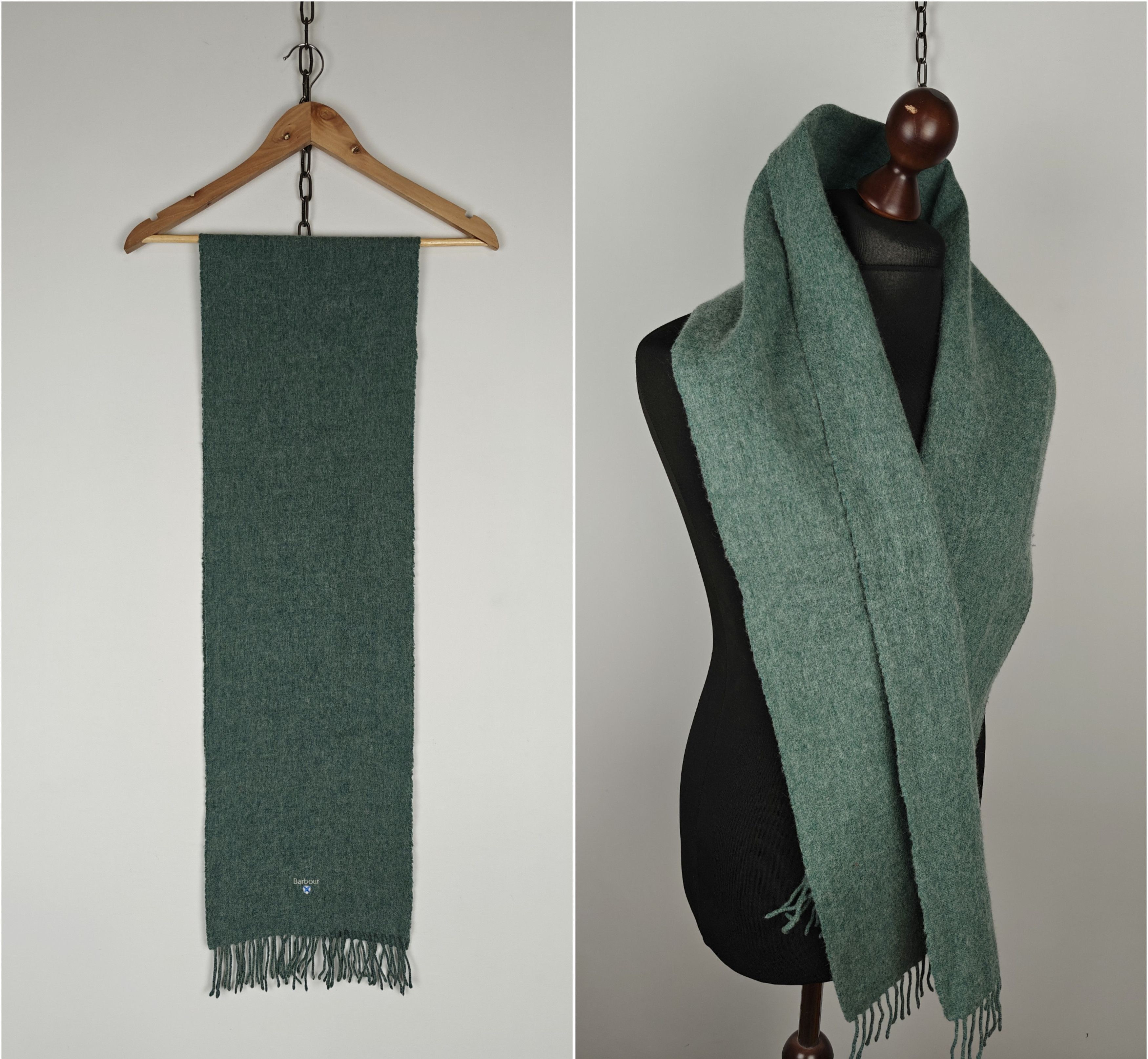 Barbour Barbour Lambswool Scarf Green Size ONE SIZE - 1 Thumbnail