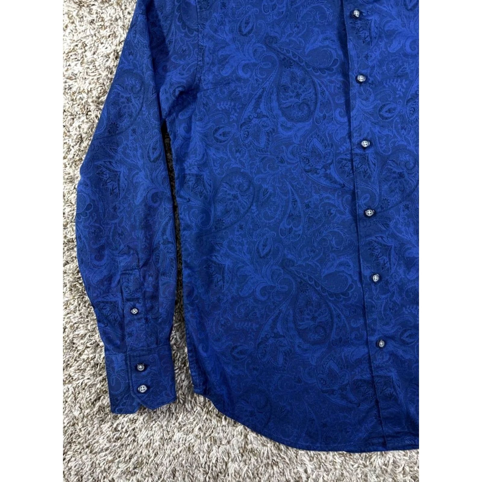 Robert Graham Robert Graham Long Sleeve Shirt Men Small Button-Up Royal Blue Size US S / EU 44-46 / 1 - 4 Thumbnail