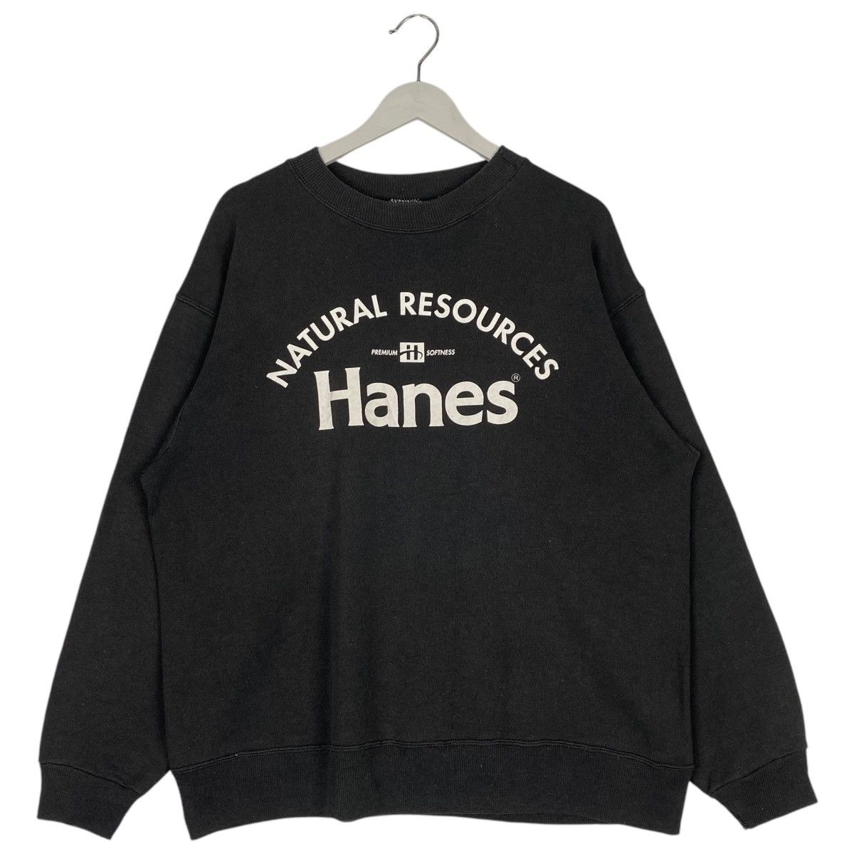 Hanes × Vintage Vintage Hanes Activewear Graphic Crewneck Sweatshirt Black Size L / US 10 / IT 46 - 1 Thumbnail
