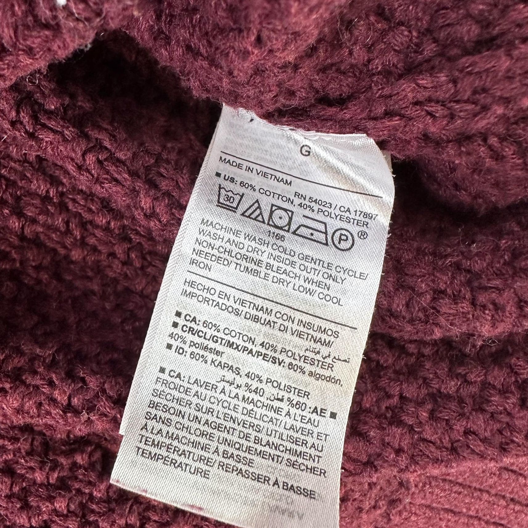 Old Navy Old Navy Sweater Womens Large Burgundy Textured Pullover Raglan Sleeve Knit Top Size L / US 10 / IT 46 - 5 Thumbnail