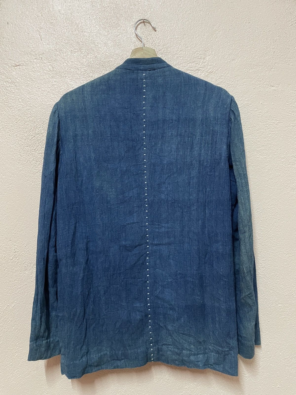 Le Grande Bleu (L.G.B.) Japanese Indigo Blue Mandarin Color Sashiko Navy Jacket WWII Size US S / EU 44-46 / 1 - 11 Thumbnail