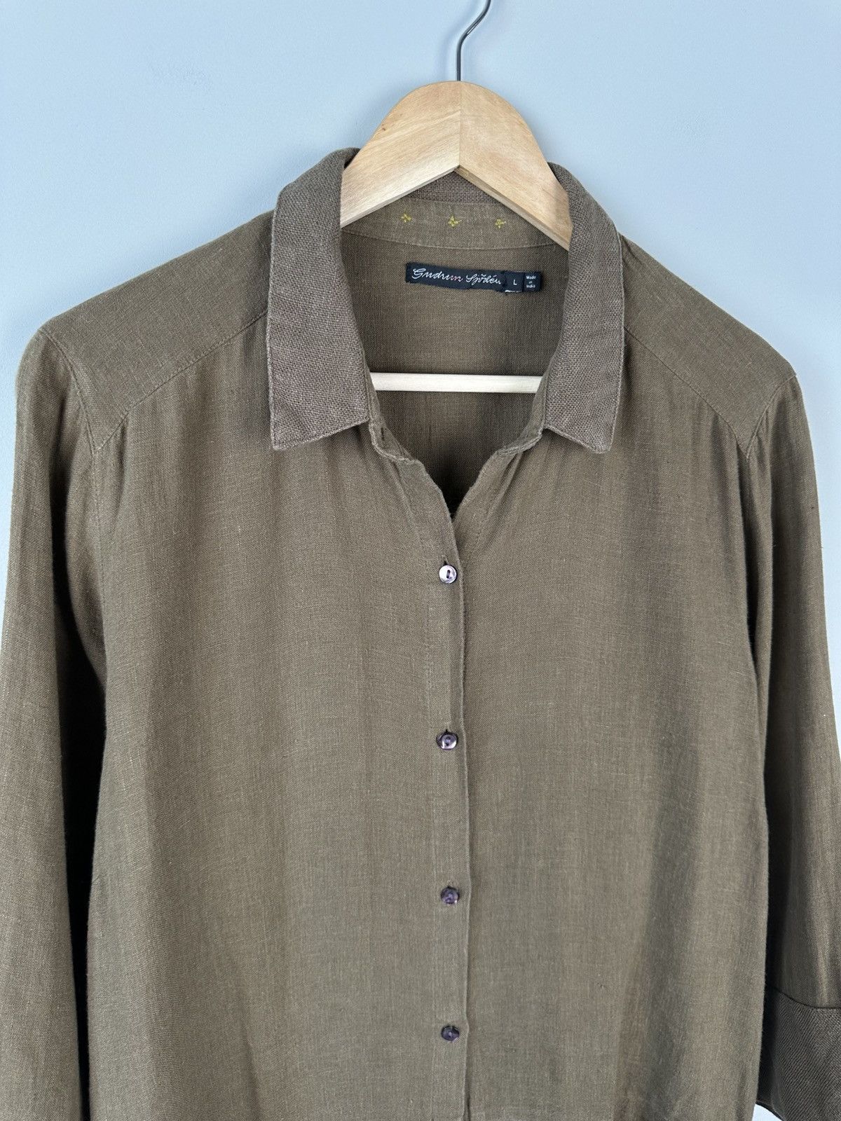 Gudrun Sjoden GUDRUN SJODEN Oversized Dress Shirt Linen Designer Size L / US 10 / IT 46 - 3 Thumbnail
