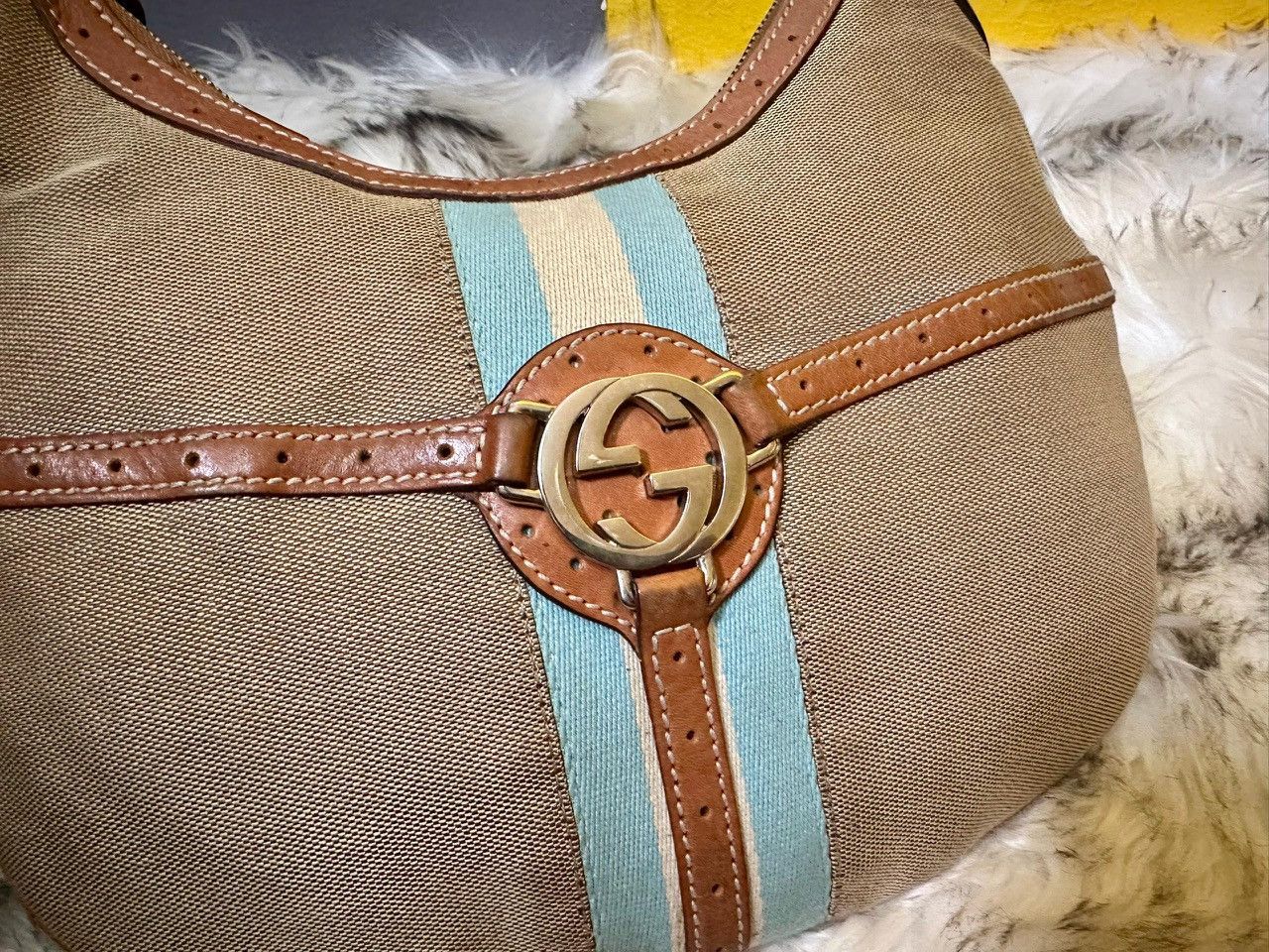 Gucci Authentic Gucci Reins Interlocking GG Logo Vintage Web Hobo Size ONE SIZE - 6 Thumbnail