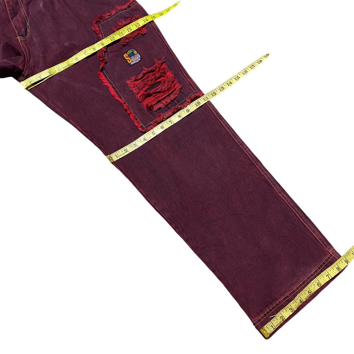 Vintage Vintage SWEET HEART Red Blood Fabulous Denim Baggy Pants Size US 38 / EU 54 - 17 Thumbnail