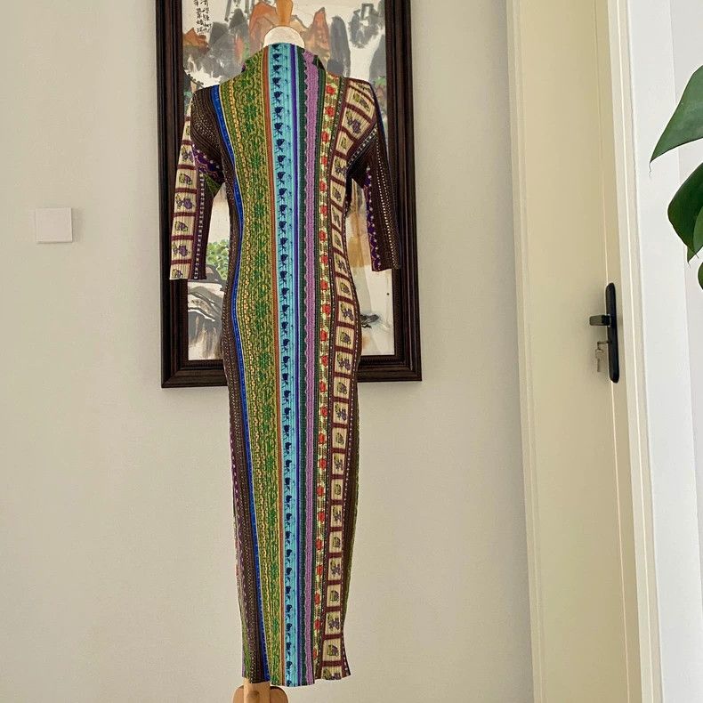 Issey Miyake Issey Miyake Floral pleated dress Size L / US 10 / IT 46 - 2 Thumbnail