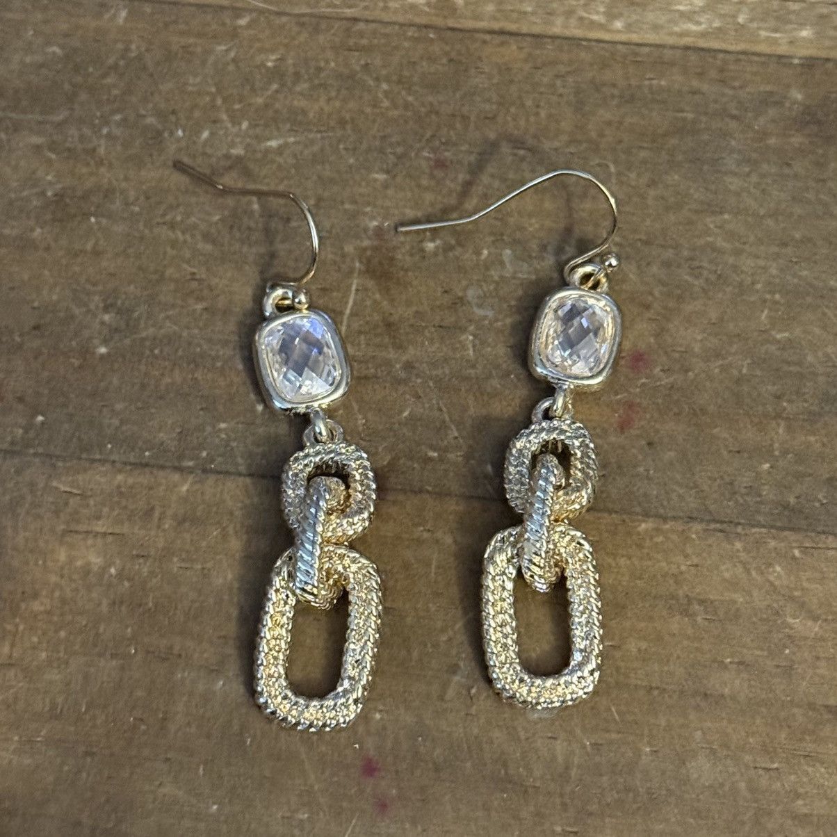 Other Gold tone textured chain link dangle earrings Size ONE SIZE - 6 Thumbnail
